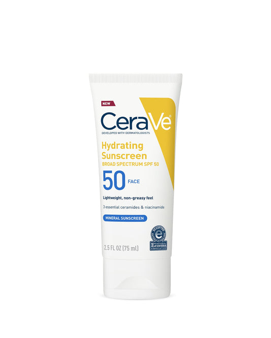 CeraVe Hydrating Mineral Sunscreen SPF 50 Face Lotion